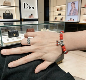 Dior Jardin Ruby Bead Charm Bracelet