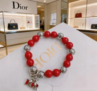 Dior Jardin Ruby Bead Charm Bracelet
