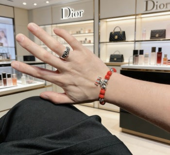 Dior Jardin Ruby Bead Charm Bracelet