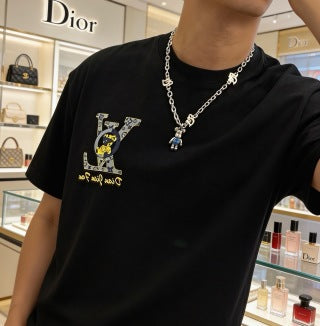 Dior Oblique Teddy Charm Link Necklace