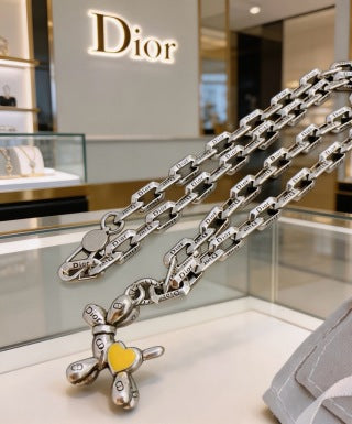 Dior Oblique Teddy Bear Link Necklace