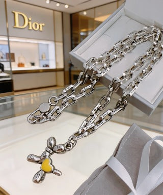 Dior Oblique Teddy Bear Link Necklace