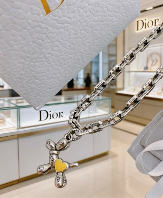 Dior Oblique Teddy Bear Link Necklace