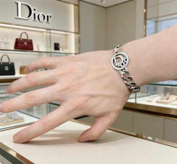 Dior Oblique Engraved Medallion Link Bracelet