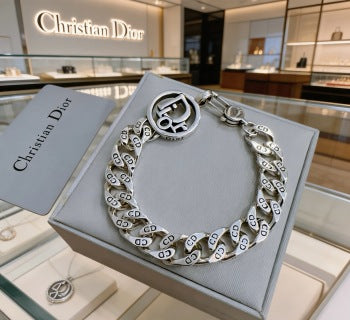 Dior Oblique Engraved Medallion Link Bracelet