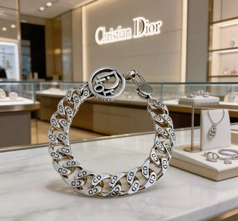 Dior Oblique Engraved Medallion Link Bracelet