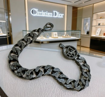 Dior Oblique Vintage Link Chain Bracelet