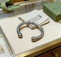 Gucci Sculpted Organic Curve Silver Cuff Bracelet