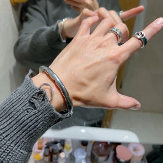 Gucci Sculpted Organic Curve Silver Cuff Bracelet