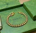 Gucci GG Crystal Pave Chain Link Gold Bracelet