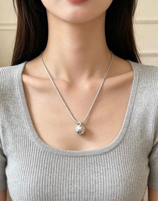Gucci GG Sphere Charm Silver Chain Necklace