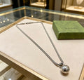 Gucci GG Sphere Charm Silver Chain Necklace