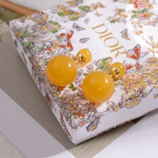 Dior Rose Pearl Orb Earrings