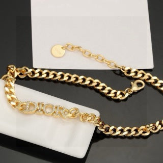 Dior Oblique Pearl Link Chain Necklace