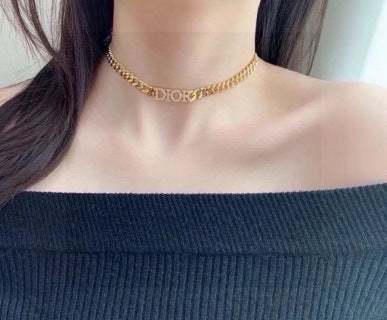 Dior Oblique Pearl Link Chain Necklace