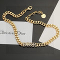 Dior Oblique Pearl Link Chain Necklace