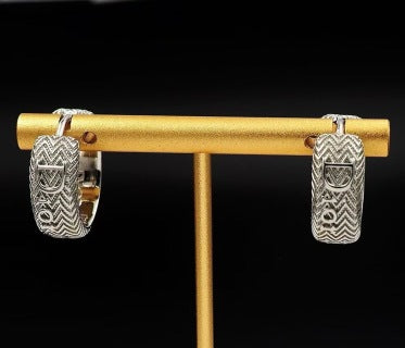 Dior Oblique Engraved Hoop Earrings
