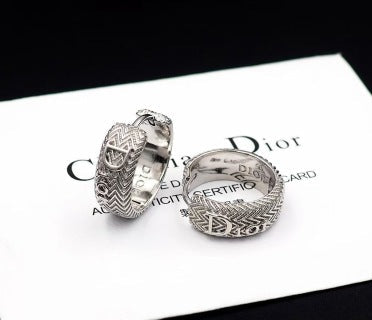 Dior Oblique Engraved Hoop Earrings