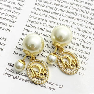 Dior Pearl Medallion Crystal Earrings