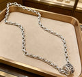 Gucci GG Barrel Pendant Silver Link Chain Necklace