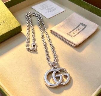 Gucci Interlocking GG Oversized Silver Pendant Necklace