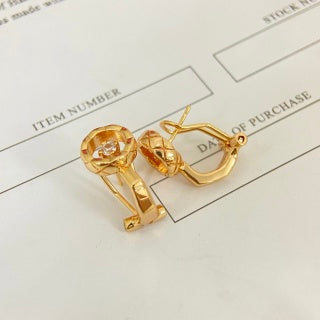 Chanel Crystal Hoop Clip-On Earrings