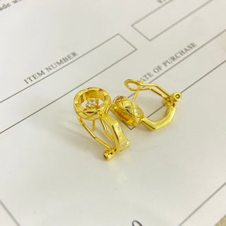 Chanel Crystal Hoop Clip-On Earrings