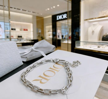 Dior Oblique Silver Link Chain Bracelet