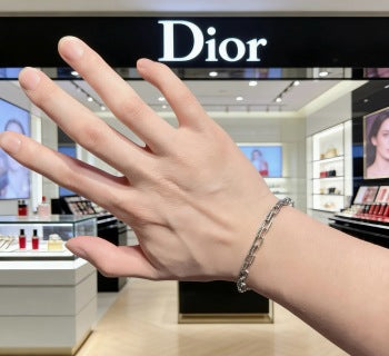 Dior Oblique Silver Link Chain Bracelet