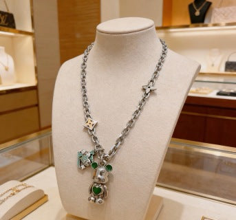Louis Vuitton Emerald Bloom Charm Pendant Necklace