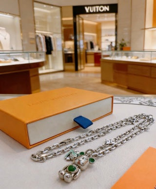 Louis Vuitton Emerald Bloom Charm Pendant Necklace
