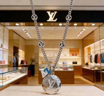 Louis Vuitton Monogram Medallion Double Chain Necklace