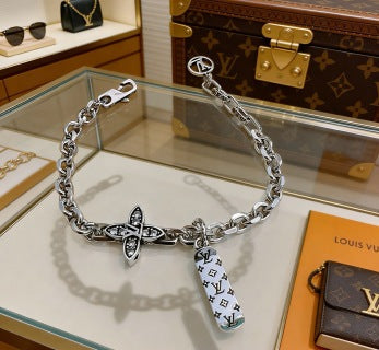 Louis Vuitton Butterfly Tag Charm Chain Bracelet