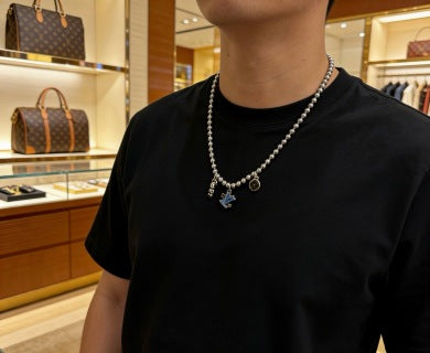 Louis Vuitton Pearl Monogram Charm Layered Necklace