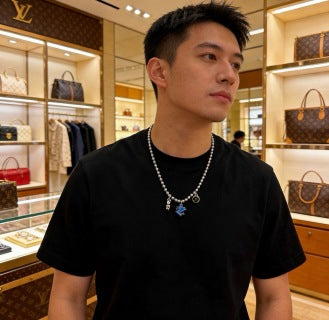 Louis Vuitton Pearl Monogram Charm Layered Necklace