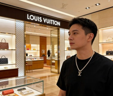Louis Vuitton Pearl Letter Pendant Layered Necklace