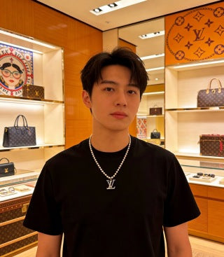 Louis Vuitton Pearl Letter Pendant Layered Necklace