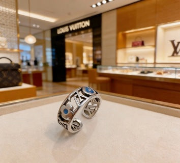 Louis Vuitton Ocean Blue Monogram Signet Ring