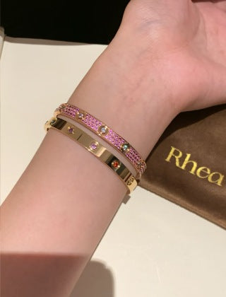 Cartier Love Collection bracelet with pavé-set colored gemstones