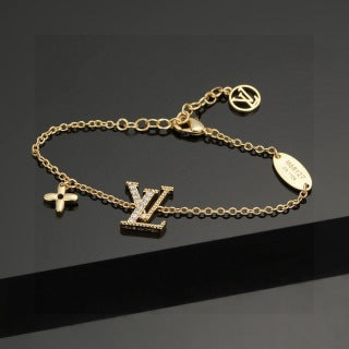 Louis Vuitton Diamond Letter Charm Chain Bracelet