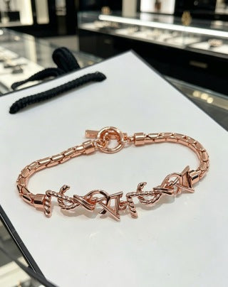 YSL Cassandre Rosé Chain Link Bracelet
