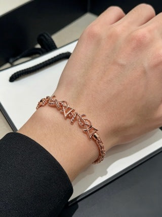 YSL Cassandre Rosé Chain Link Bracelet