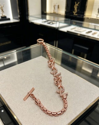 YSL Cassandre Rosé Chain Link Bracelet