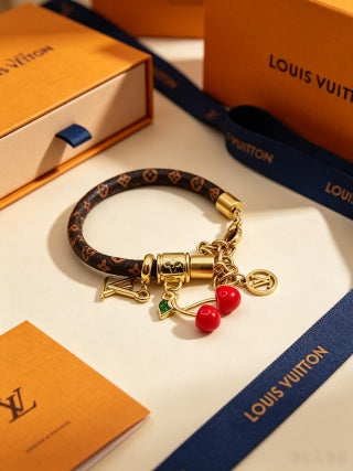 Louis Vuitton Monogram Cherry Charm Wrap Bracelet