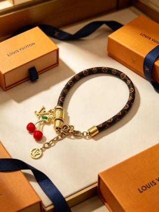 Louis Vuitton Monogram Cherry Charm Wrap Bracelet