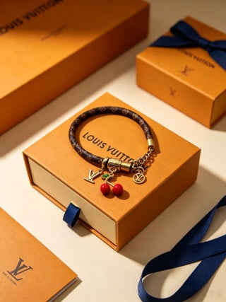 Louis Vuitton Monogram Cherry Charm Wrap Bracelet