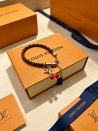 Louis Vuitton Monogram Cherry Charm Wrap Bracelet