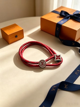 Louis Vuitton Monogram Loop Leather Wrap Bracelet