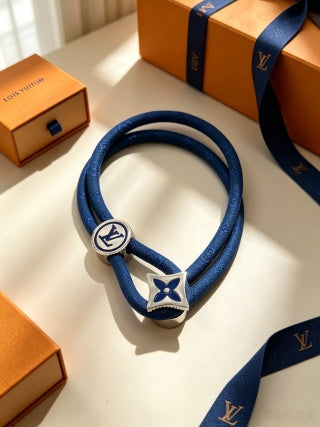 Louis Vuitton Monogram Loop Leather Wrap Bracelet