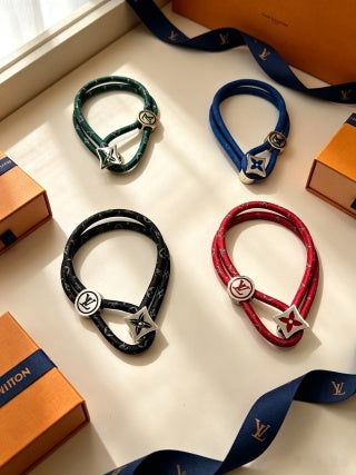 Louis Vuitton Monogram Loop Leather Wrap Bracelet